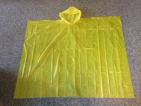 BR222Y - Disposable Quadrate PE Poncho Rainwear BR222