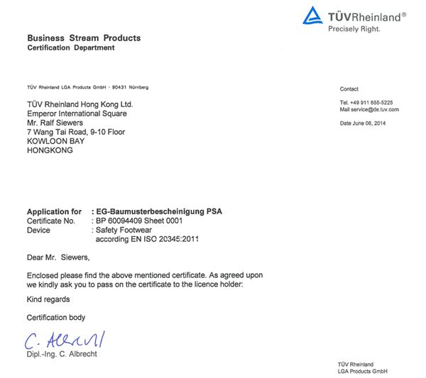 CE Certificate of Safety Shoes - SBP Standards Leather Safety Toe Work Shoes DS326