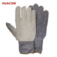 7 G HPPE/Dyneema Line Cut Resistant Gloves with Leather Patch HC432