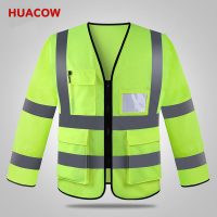 Multi Pockets Long Sleeve High Visibility Safety Vests BH2569